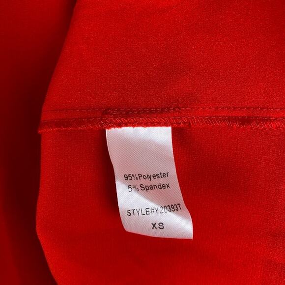 Tuckernuck Kenzo Dress Size XS Red Mini Long Sleeve Pomander Place - Picture 14 of 16